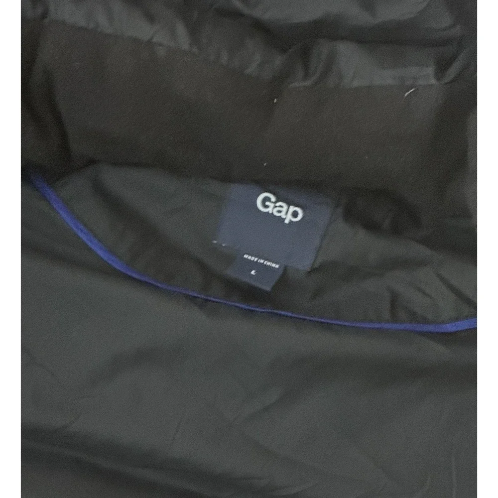 Vintage GAP Black Down Puffer Vest Detachable Hood  Heavyweight Insulated Size L
